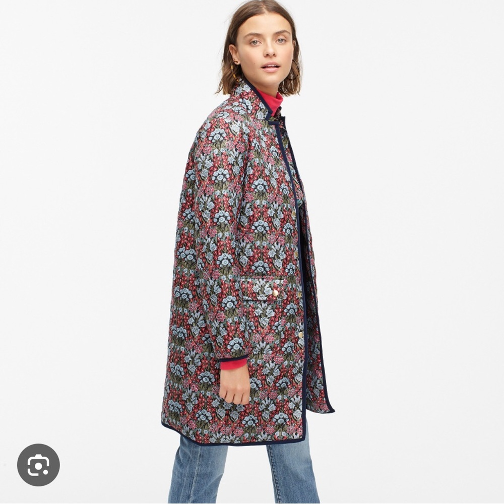 J. Crew Quilted floral puffer jacket with liberty print Size M